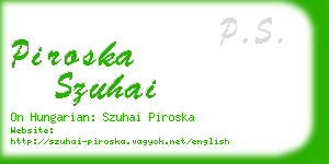 piroska szuhai business card